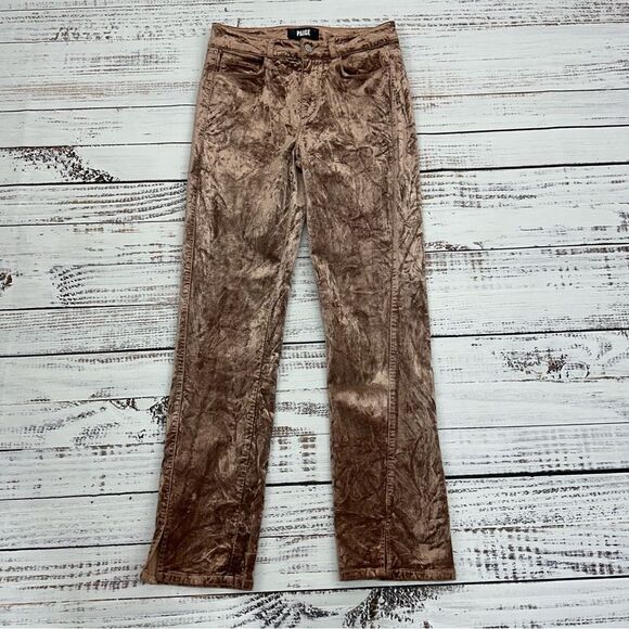 Paige Women’s size 25 Warm Suede Velvet High Waist Ankle Stretch Pants - Picture 7 of 15
